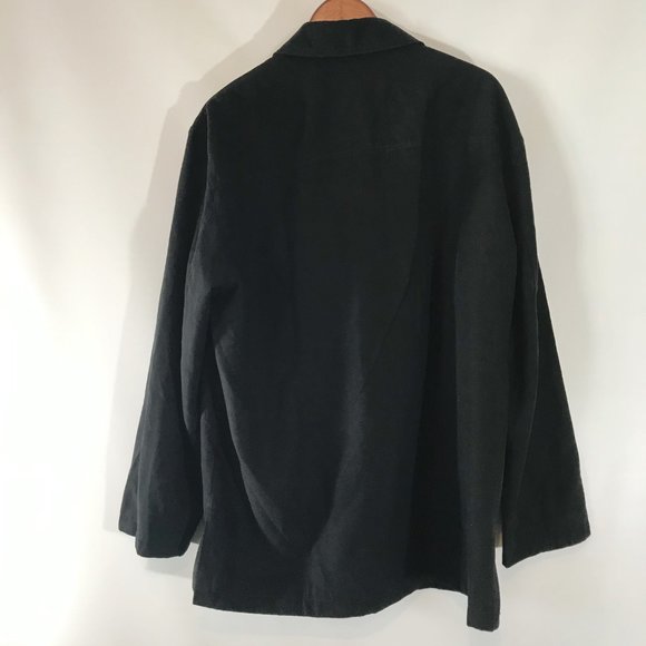 Jos A Bank Overcoat Jacket Black Lined Pockets But - Picture 4 of 8